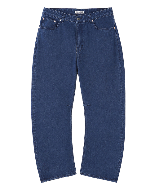 Indigo BARREL Denim Pants Blue