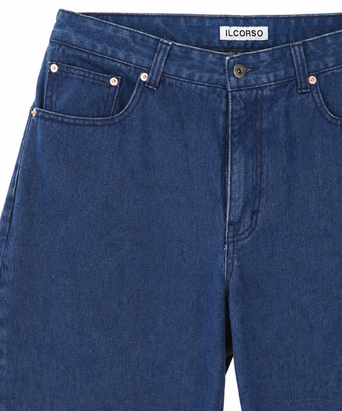 Indigo BARREL Denim Pants Blue