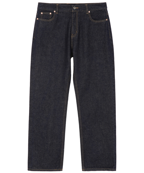 Indigo Straight Denim Pants, Dark Navy