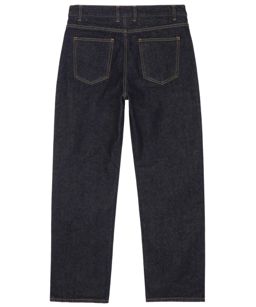 Indigo Straight Denim Pants, Dark Navy