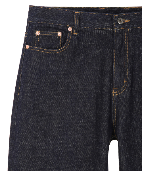 Indigo Straight Denim Pants, Dark Navy
