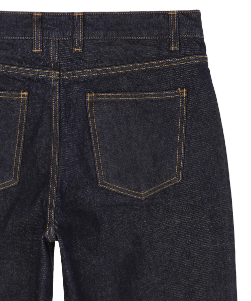 Indigo Straight Denim Pants, Dark Navy