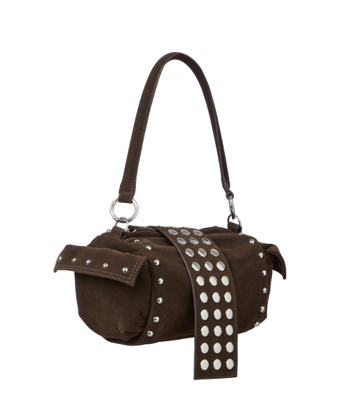 TWO-WAY STUD MINI BAG IN BROWN
