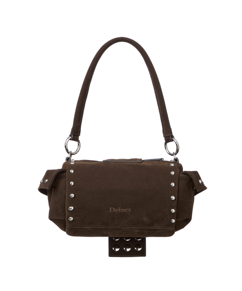 TWO-WAY STUD MINI BAG IN BROWN