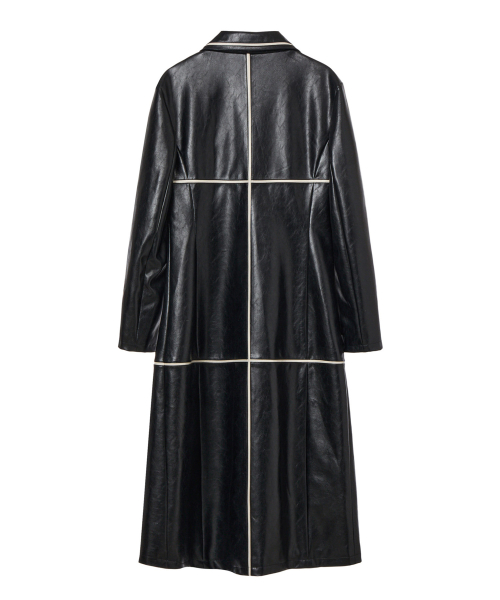 FAUX LEATHER CONTRAST JACKET IN BLACK