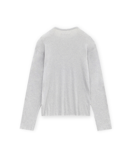 Cashmere Cut Off Long Sleeve, Light Grey