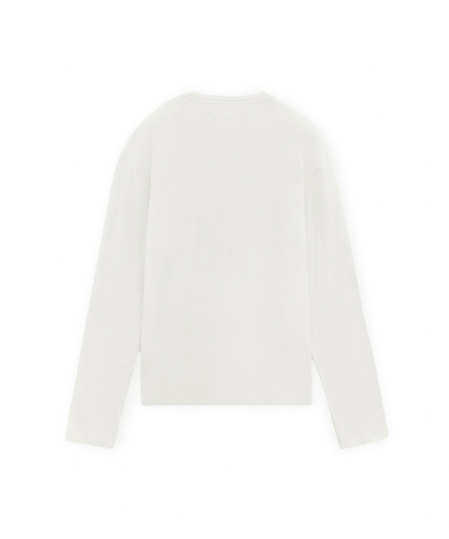 Cashmere Cut Off Long Sleeve, White