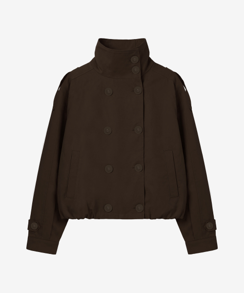 노베라 벌룬 하이넥 자켓_브라운 Novera Balloon High-Neck Jacket_Brown