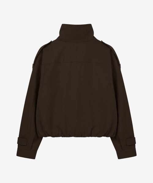 노베라 벌룬 하이넥 자켓_브라운 Novera Balloon High-Neck Jacket_Brown