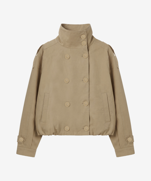 노베라 벌룬 하이넥 자켓_베이지 Novera Balloon High-Neck Jacket_Beige