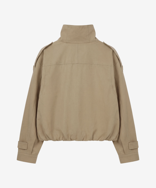 노베라 벌룬 하이넥 자켓_베이지 Novera Balloon High-Neck Jacket_Beige