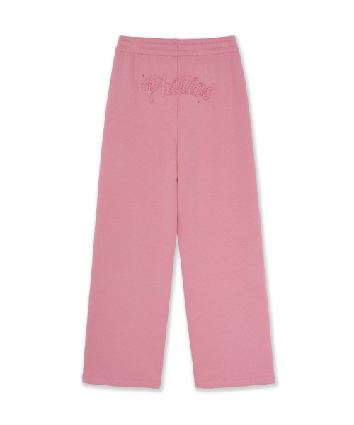 Womens Varsity Vintage Hip Lettering Brushed Semi Wide Pants