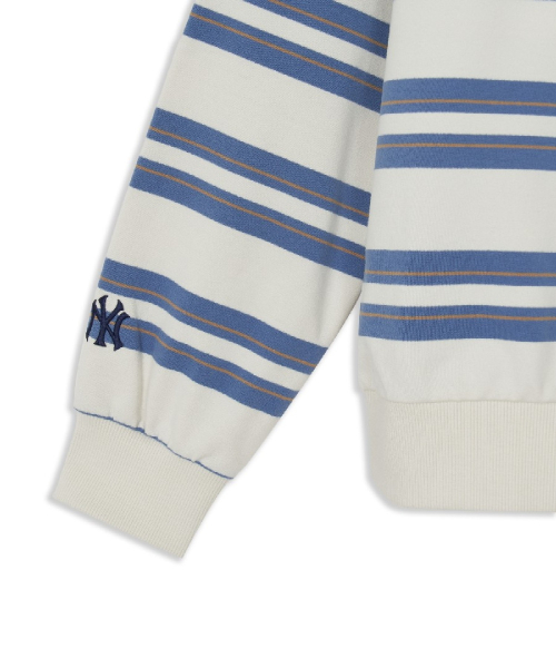 Basic Stripe Collar Button Sweatshirts