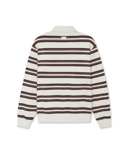 Basic Stripe Collar Button Sweatshirts