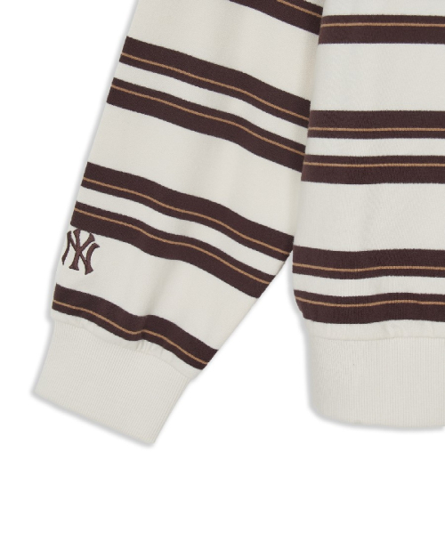 Basic Stripe Collar Button Sweatshirts
