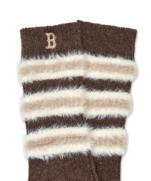 Fluffy Stripe Crew Socks