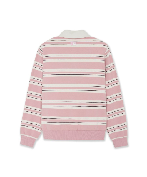 Basic Stripe Collar Button Sweatshirts