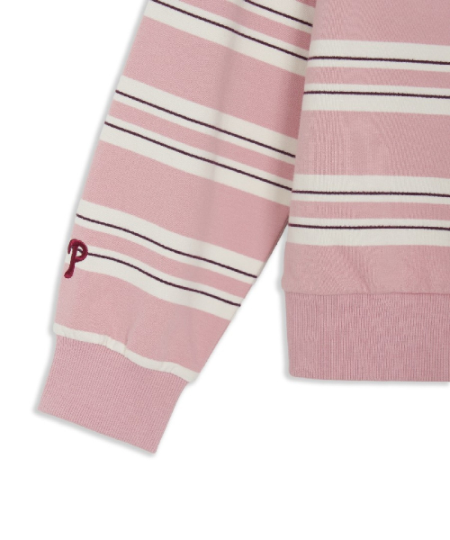 Basic Stripe Collar Button Sweatshirts