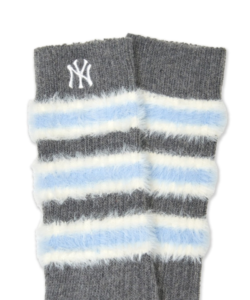 Fluffy Stripe Crew Socks
