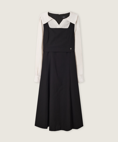 Open-Collar Long Woven-Match One-Piece RMOWG4TST1