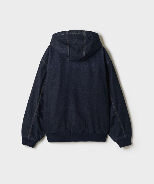 Denim Quilted Hooded Jacket_SPJEG4VC03