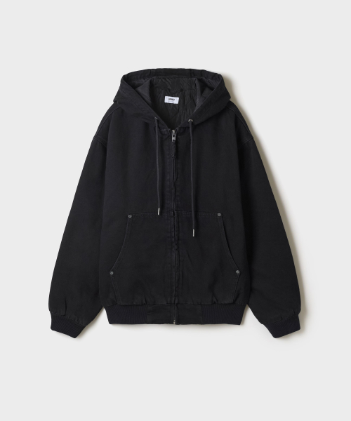 Denim Quilted Hooded Jacket_SPJEG4VC03
