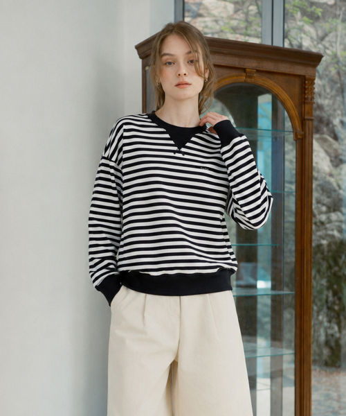 Striped Crewneck Sweatshirt J1TS02TA