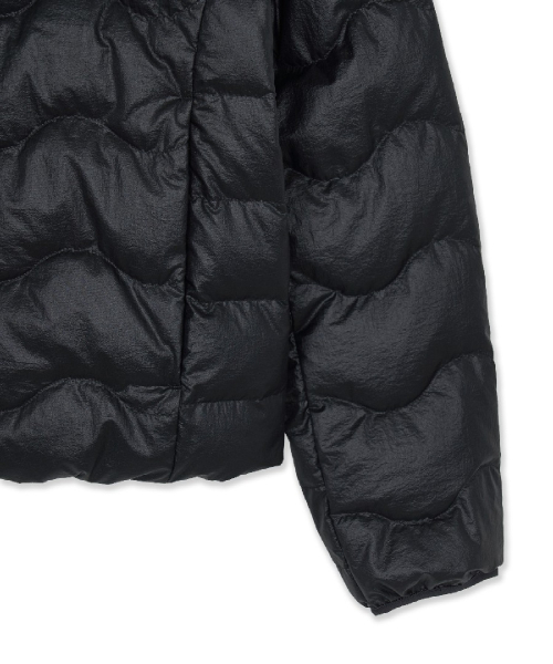 WomenS Gorpcore Wave Quilt Hood Light Down Jkt