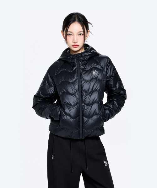 WomenS Gorpcore Wave Quilt Hood Light Down Jkt