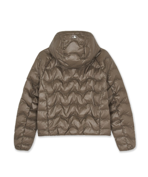 WomenS Gorpcore Wave Quilt Hood Light Down Jkt