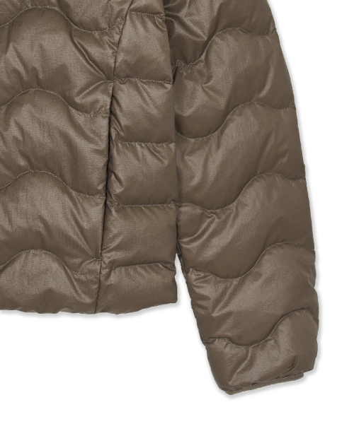 WomenS Gorpcore Wave Quilt Hood Light Down Jkt