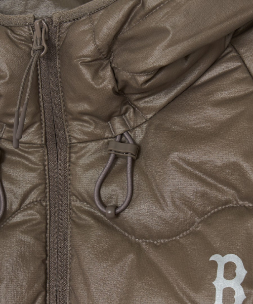 WomenS Gorpcore Wave Quilt Hood Light Down Jkt