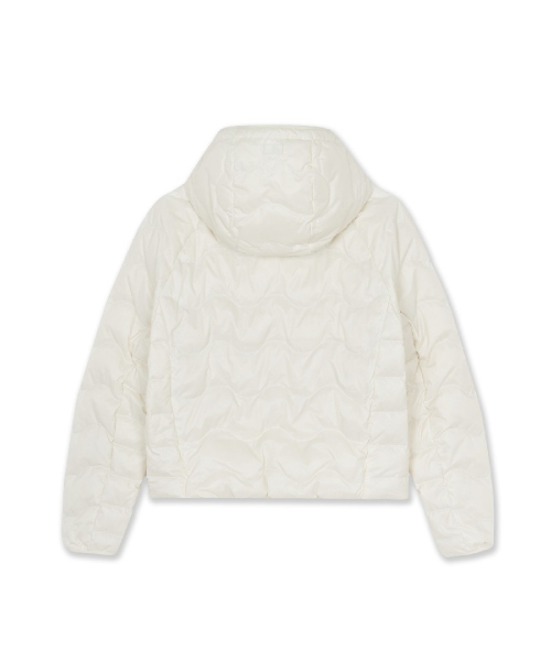 WomenS Gorpcore Wave Quilt Hood Light Down Jkt