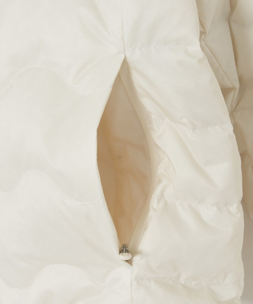 WomenS Gorpcore Wave Quilt Hood Light Down Jkt