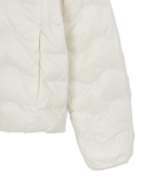WomenS Gorpcore Wave Quilt Hood Light Down Jkt