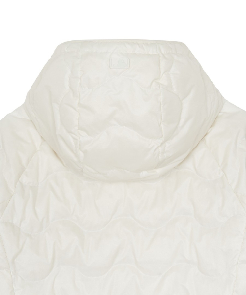 WomenS Gorpcore Wave Quilt Hood Light Down Jkt