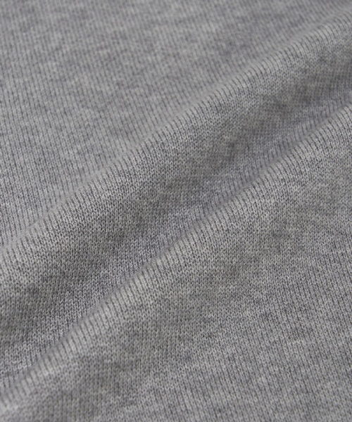 BASIC SMALL LETTERING HALF ZIP UP KNIT PULLOVER