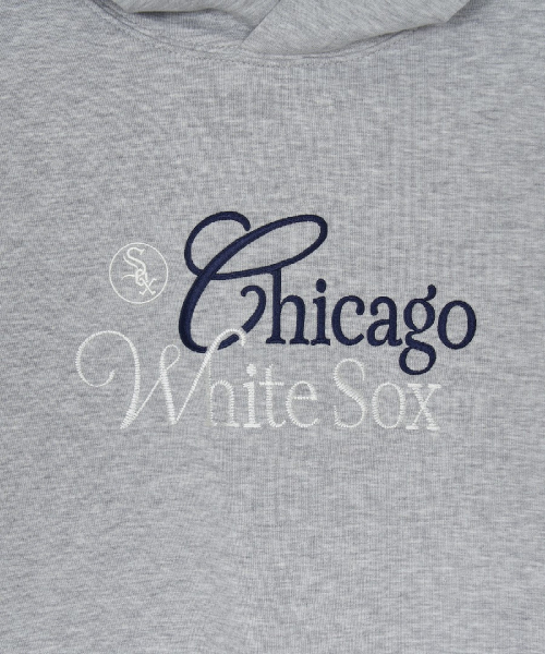 BASIC SERIFF BIG LETTERING LOGO HOODIE