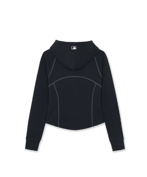 WomenS Basic Sportive Seam Hood Zip Up