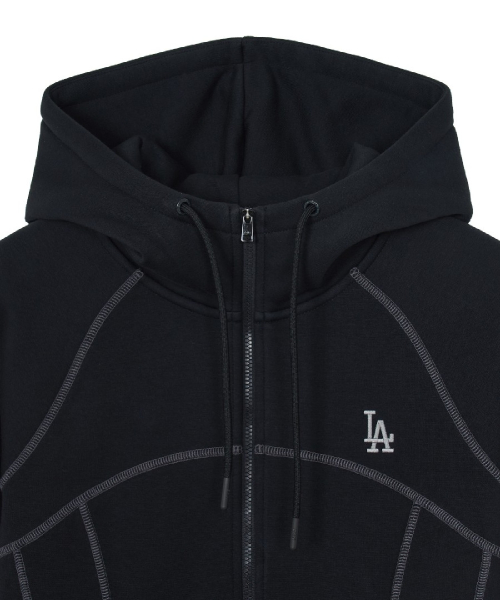 WomenS Basic Sportive Seam Hood Zip Up