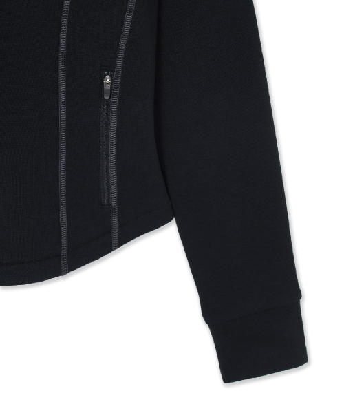 WomenS Basic Sportive Seam Hood Zip Up