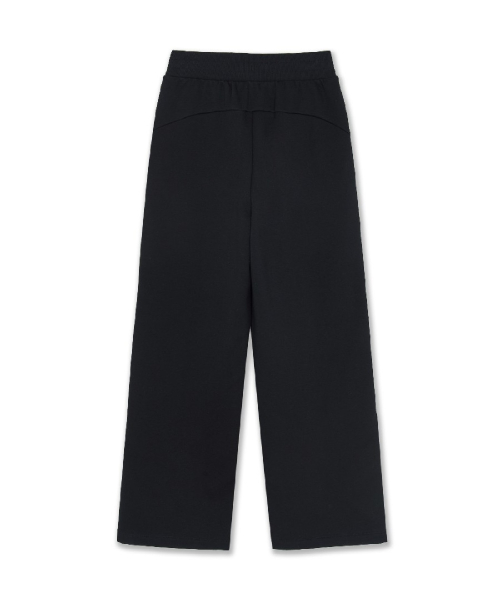 Womens Basic Small Logo Lace Brushed Semi Wide Pants