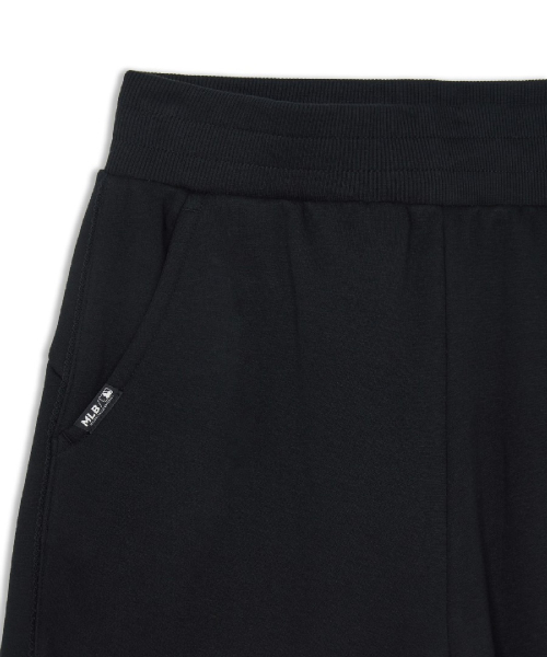 Womens Basic Small Logo Lace Brushed Semi Wide Pants