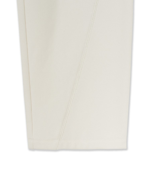 Womens Basic Small Logo Lace Brushed Semi Wide Pants