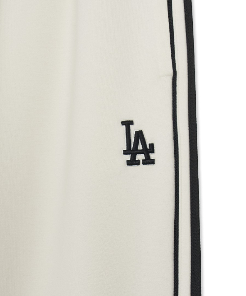 Basic Small Logo Brushed Wide Curved Track Pants