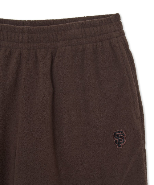 BASIC SMALL LOGO FLEECE STITCH WIDE PANTS