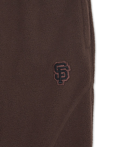 BASIC SMALL LOGO FLEECE STITCH WIDE PANTS
