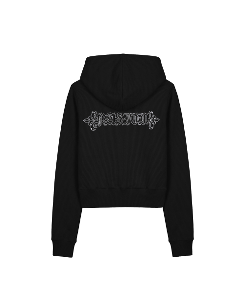 엠블럼 글리터 후드집업_블랙 Emblem Glitter Hood Zip-Up_Black