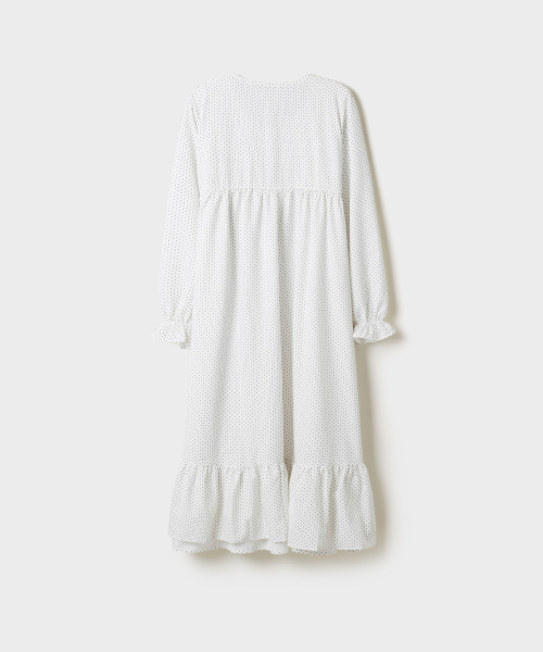 [COMFORT] Frilled Long-Sleeve One-Piece Pajamas_SPLOG49A09