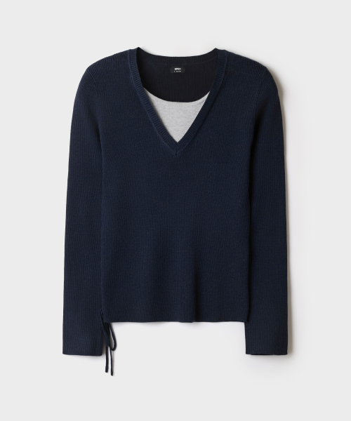 SOFT YARN Layered Shirred Knit_SPKWG49W08